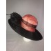 August Hat Company 's Ornate Wide Brim Straw Hat Flowers Black Orange New 766288174566 eb-26321777